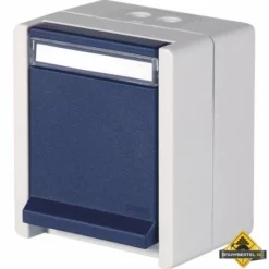 Opus Resist Geaarde Contactdoos Enkel Met Kinderbeveiliging Lichtgrijs/staalblauw