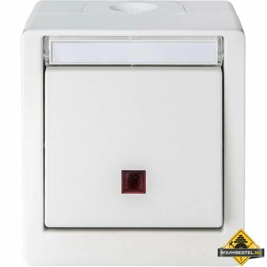 Opus Resist (puls)schakelaar Met Verlichting Controle Schakelaar Uit/wissel, Rode Lens Helder Wit