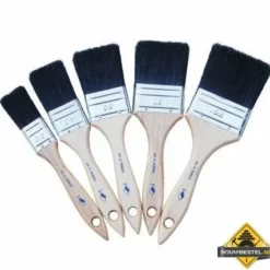 Platte Kwast SUPER PROF ECO. Zwart Haar. Houten Steel. 70 Mm