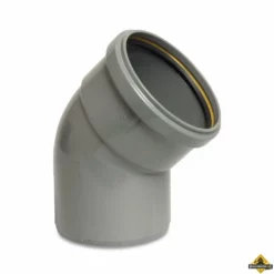 Bocht 45 Graden PVC-U 125 Mm SN4 Manchet X Spie DN125 Grijs KOMO/BENOR Kort