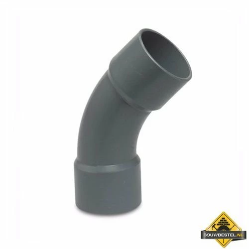 Bocht 45 Graden PVC-U 125 Mm Lijmmof 12.5 Bar Grijs Type Handgevormd 3 Bocht 45 Graden PVC-U 125 Mm Lijmmof 12.5 Bar Grijs Type Handgevormd