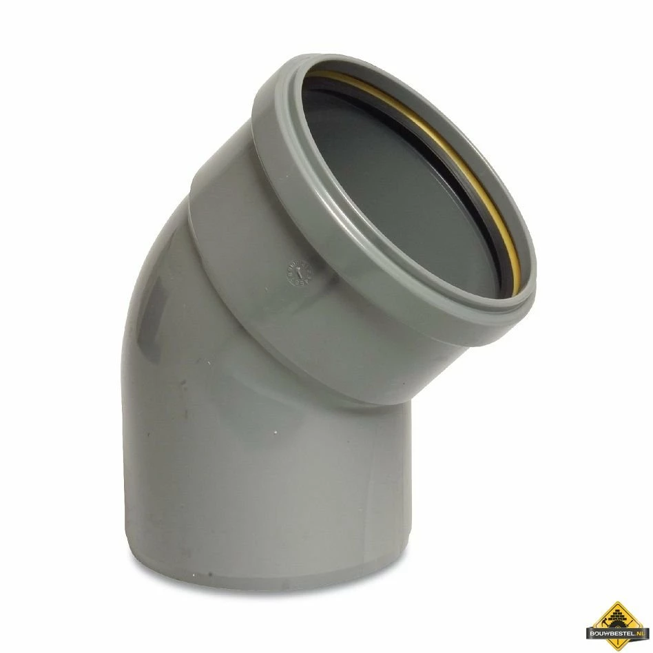 Bocht 45 Graden PVC-U 250 Mm SN4 Manchet X Spie DN250 Grijs KOMO/BENOR Kort 3 Bocht 45 Graden PVC-U 250 Mm SN4 Manchet X Spie DN250 Grijs KOMO/BENOR Kort