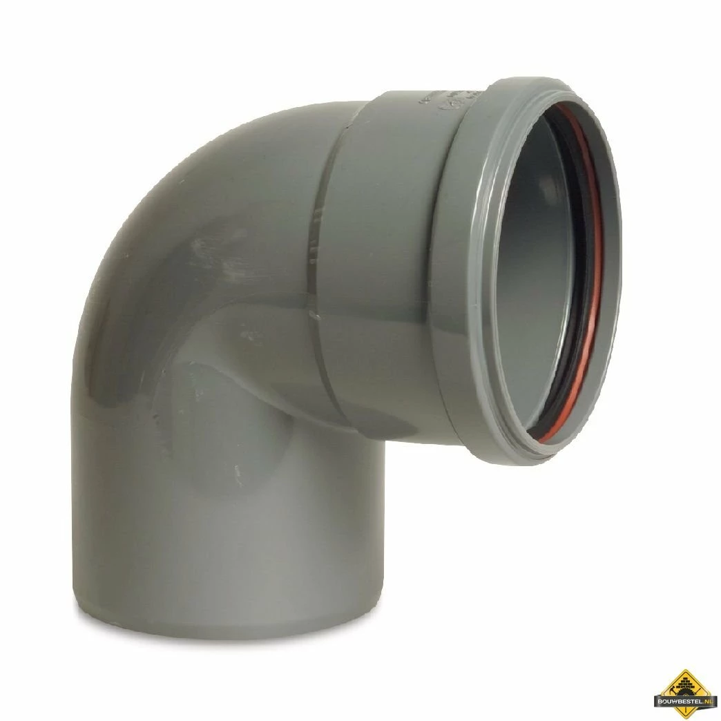 Bocht 87 Graden PVC-U 200 Mm SN4 Manchet X Spie DN200 Grijs KOMO/BENOR Kort 3 Bocht 87 Graden PVC-U 200 Mm SN4 Manchet X Spie DN200 Grijs KOMO/BENOR Kort