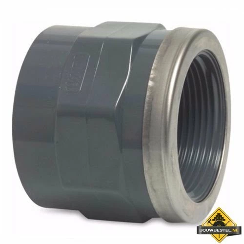 Draadsok PVC-U 32 Mm X 1 Inch Lijmmof X Binnendraad 16 Bar Grijs Type Versterkt (per 10 Stuks) 3 Draadsok PVC-U 32 Mm X 1 Inch Lijmmof X Binnendraad 16 Bar Grijs Type Versterkt (per 10 Stuks)