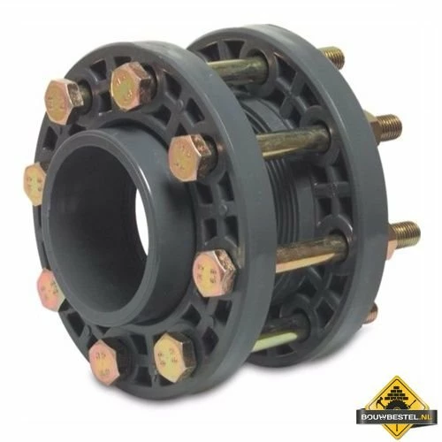 Flensset PVC-U 110 Mm Lijmmof 16 Bar DN100 Grijs PN10/16 3 Flensset PVC-U 110 Mm Lijmmof 16 Bar DN100 Grijs PN10/16