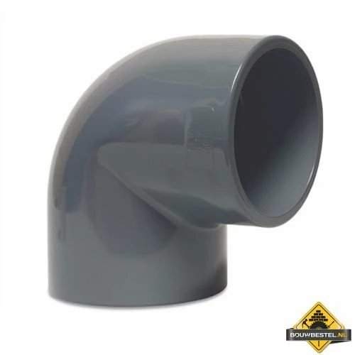 Knie 90 Graden PVC-U 250 Mm Lijmmof 10 Bar Grijs 3 Knie 90 Graden PVC-U 250 Mm Lijmmof 10 Bar Grijs