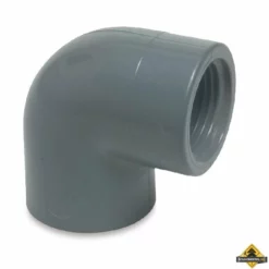 Knie 90 Graden PVC-U 1/2 Inch X 1/2 Inch Imperial Lijmmof X Binnendraad 10 Bar Grijs (per 10 Stuks)