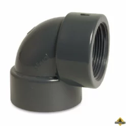 Knie 90 Graden PVC-U 40 Mm X 1 1/4 Inch Lijmmof X Binnendraad 10 Bar Grijs