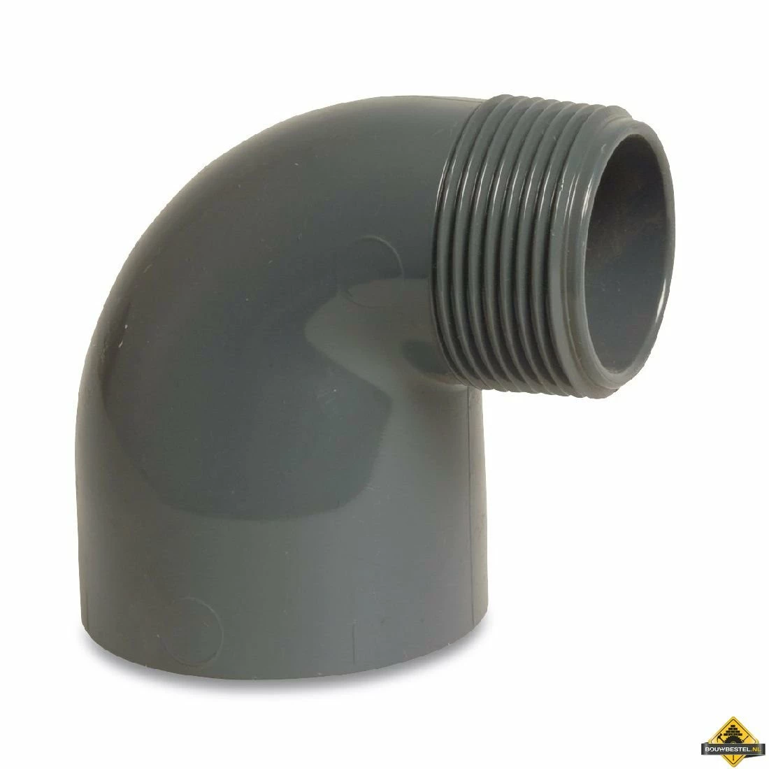 Knie 90 Graden PVC-U 40 Mm X 1 1/4 Inch Lijmmof X Buitendraad 10 Bar Grijs 3 Knie 90 Graden PVC-U 40 Mm X 1 1/4 Inch Lijmmof X Buitendraad 10 Bar Grijs