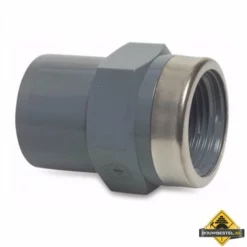 Draadsok PVC-U 16/25 Mm X 1/2 Inch Lijmmof/spie X Binnendraad 16 Bar Grijs Type Versterkt (per 10 Stuks)