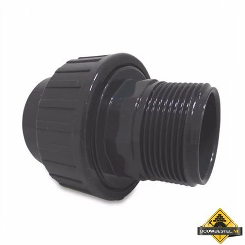 Koppeling PVC-U 50 Mm X 2 Inch Lijmmof X Buitendraad 10 Bar Grijs 3 Koppeling PVC-U 50 Mm X 2 Inch Lijmmof X Buitendraad 10 Bar Grijs