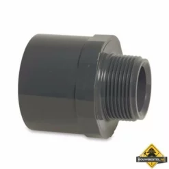 Puntstuk PVC-U 63/75 Mm X 1 1/4 Inch Lijmmof/spie X Buitendraad 10 Bar Grijs