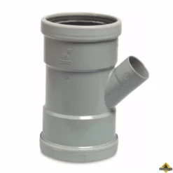 T-stuk 45 Graden PVC-U 110 Mm X 50 Mm X 110 Mm SN4 Manchet X Lijmmof X Manchet Grijs KOMO/BENOR