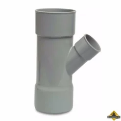 T-stuk 45 Graden PVC-U 125 Mm X 110 Mm X 125 Mm Lijmmof Grijs KOMO