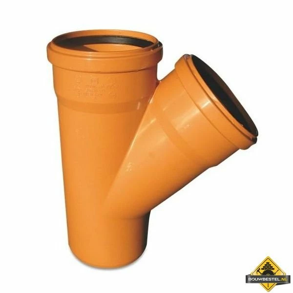 T-stuk 45 Graden PVC-U 200 Mm SN4 Manchet X Manchet X Spie Roodbruin 3 T-stuk 45 Graden PVC-U 200 Mm SN4 Manchet X Manchet X Spie Roodbruin