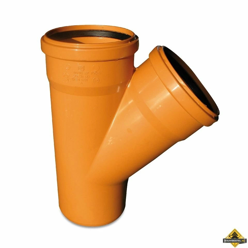 T-stuk 45 Graden PVC-U 200 Mm X 160 Mm X 200 Mm SN4 Manchet X Manchet X Spie Roodbruin 3 T-stuk 45 Graden PVC-U 200 Mm X 160 Mm X 200 Mm SN4 Manchet X Manchet X Spie Roodbruin