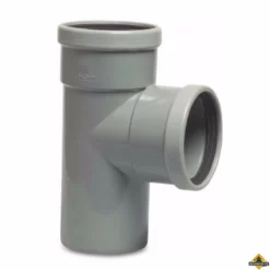 T-stuk 87 Graden PVC-U 125 Mm SN4 Manchet X Manchet X Spie Grijs KOMO/BENOR