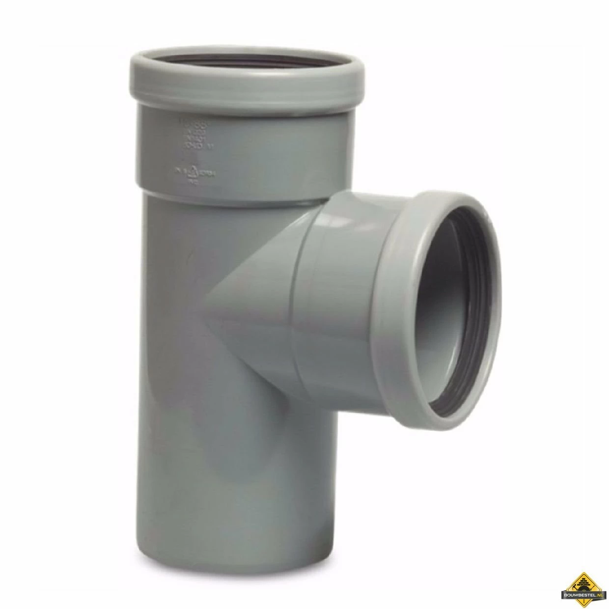 T-stuk 87 Graden PVC-U 125 Mm SN4 Manchet X Manchet X Spie Grijs KOMO/BENOR 3 T-stuk 87 Graden PVC-U 125 Mm SN4 Manchet X Manchet X Spie Grijs KOMO/BENOR