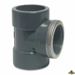 T-stuk 90 Graden PVC-U 20 Mm X 1/2 Inch X 20 Mm Lijmmof X Binnendraad X Lijmmof 16 Bar Grijs Type Versterkt (per 10 Stuks)