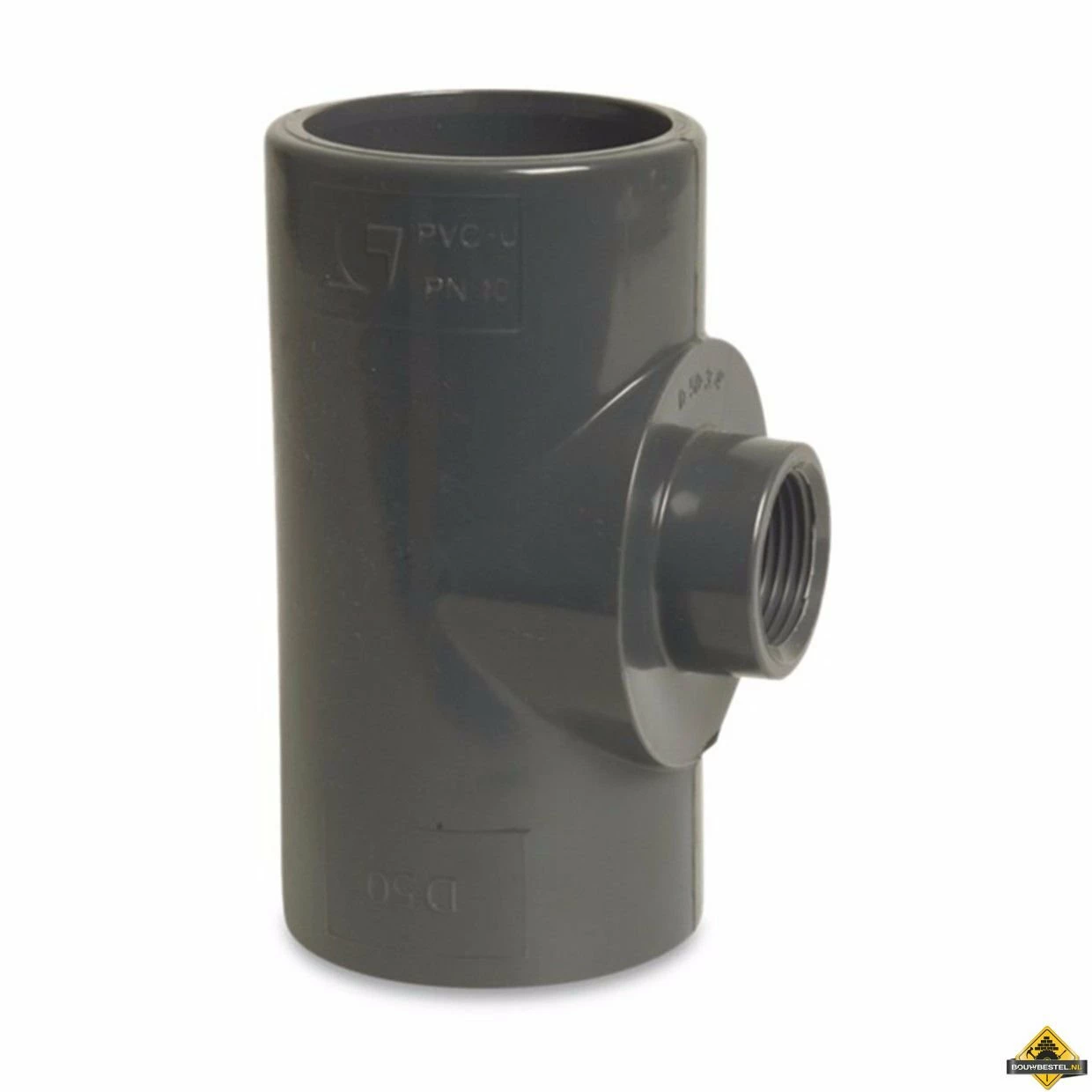 T-stuk 90 Graden PVC-U 20 Mm X 1/2 Inch X 20 Mm Lijmmof X Binnendraad X Lijmmof 10 Bar Grijs (per 10 Stuks)