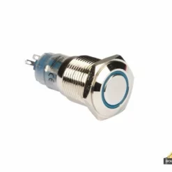 Ronde Metalen Drukknop Spdt 1No 1Nc - Blauwe Ring