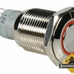 Ronde Metalen Schakelaar Spdt 1No 1Nc - Oranje Ring