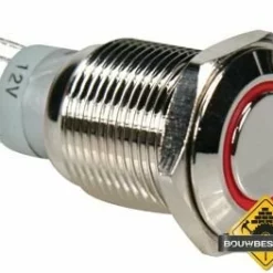 Ronde Metalen Schakelaar Switch Spdt 1No 1Nc - Rode Ring