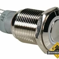 Ronde Metalen Schakelaar Spdt 1No 1Nc - Witte Ring