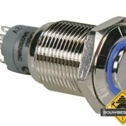 Hoge Ronde Metalen Schakelaar Spdt 1No 1Nc - Blauwe Ring