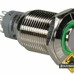 Hoge Ronde Metalen Schakelaar Spdt 1No 1Nc - Groene Ring