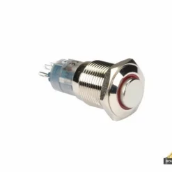 Hoge Ronde Metalen Schakelaar Spdt 1No 1Nc - Rode Ring