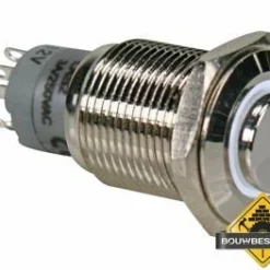 Hoge Ronde Metalen Schakelaar Spdt 1No 1Nc - Witte Ring