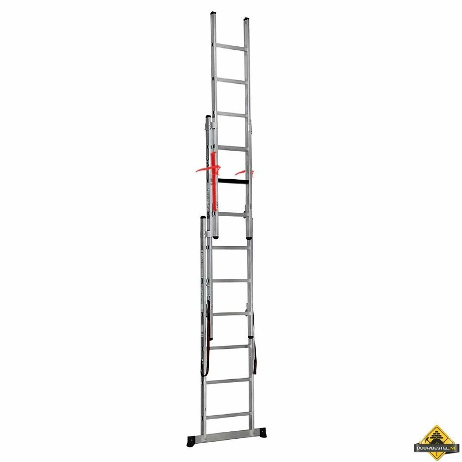 Reformladder 3-delig + Top Safe Met 3x8 Sporten En Werkhoogte 600 Cm (Levertijd Ca. 1 Week) 3 Reformladder 3-delig + Top Safe Met 3x8 Sporten En Werkhoogte 600 Cm (Levertijd Ca. 1 Week)