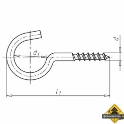 Schroefhaak Houtdraad 70 (l1) X 22mm (d1) Diameter: 3.8 Verzinkt - 25 Stuks 5 Schroefhaak Houtdraad 70 (l1) X 22mm (d1) Diameter: 3.8 Verzinkt - 25 Stuks -hulpmiddel Verkoopwinkel schroefhaak afmetingen