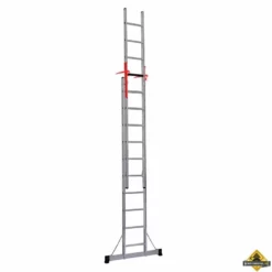 Schuifladder 2-delig + Top Safe Met 2x10 Sporten En Werkhoogte 550 Cm (Levertijd Ca. 1 Week)