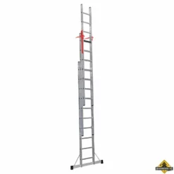 Schuifladder 3-delig + Top Safe Met 3x10 Sporten En Werkhoogte 730 Cm (Levertijd Ca. 1 Week)