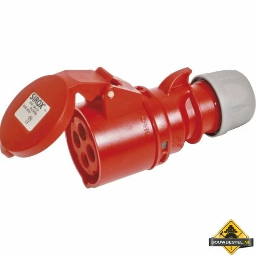 Sirox CEE-contrastekker IP 44, 4-polig, 400 V, 6 H 16 A, Rood 3 Sirox CEE-contrastekker IP 44, 4-polig, 400 V, 6 H 16 A, Rood