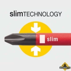 Sleufkopschroevendraaier Wiha 3.5x100mm -hulpmiddel Verkoopwinkel slimfix sleufkop schroevendraaier slim 4