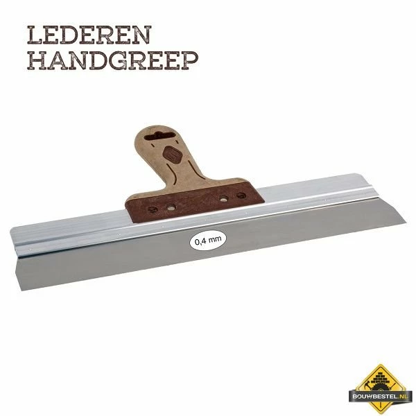 Spackmes SUPER PROF PURE Aluminium 480 Mm RVS Met LEDEREN-greep 3 Spackmes SUPER PROF PURE Aluminium 480 Mm RVS Met LEDEREN-greep