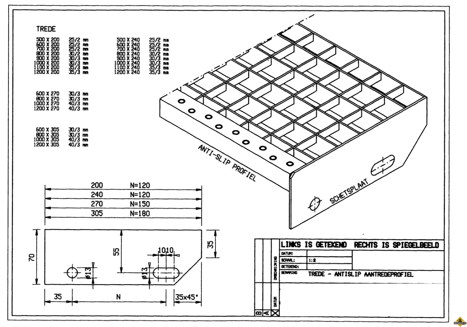 Stalen Traptreden / Roostertreden Metaal 800 X 200 Mm / 80x20cm 4 Stalen Traptreden / Roostertreden Metaal 800 X 200 Mm / 80x20cm - Afbeelding 2