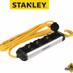 Stanley 4-Voudige Stekkerdoos Hook - Met Klapdeksels En Haak