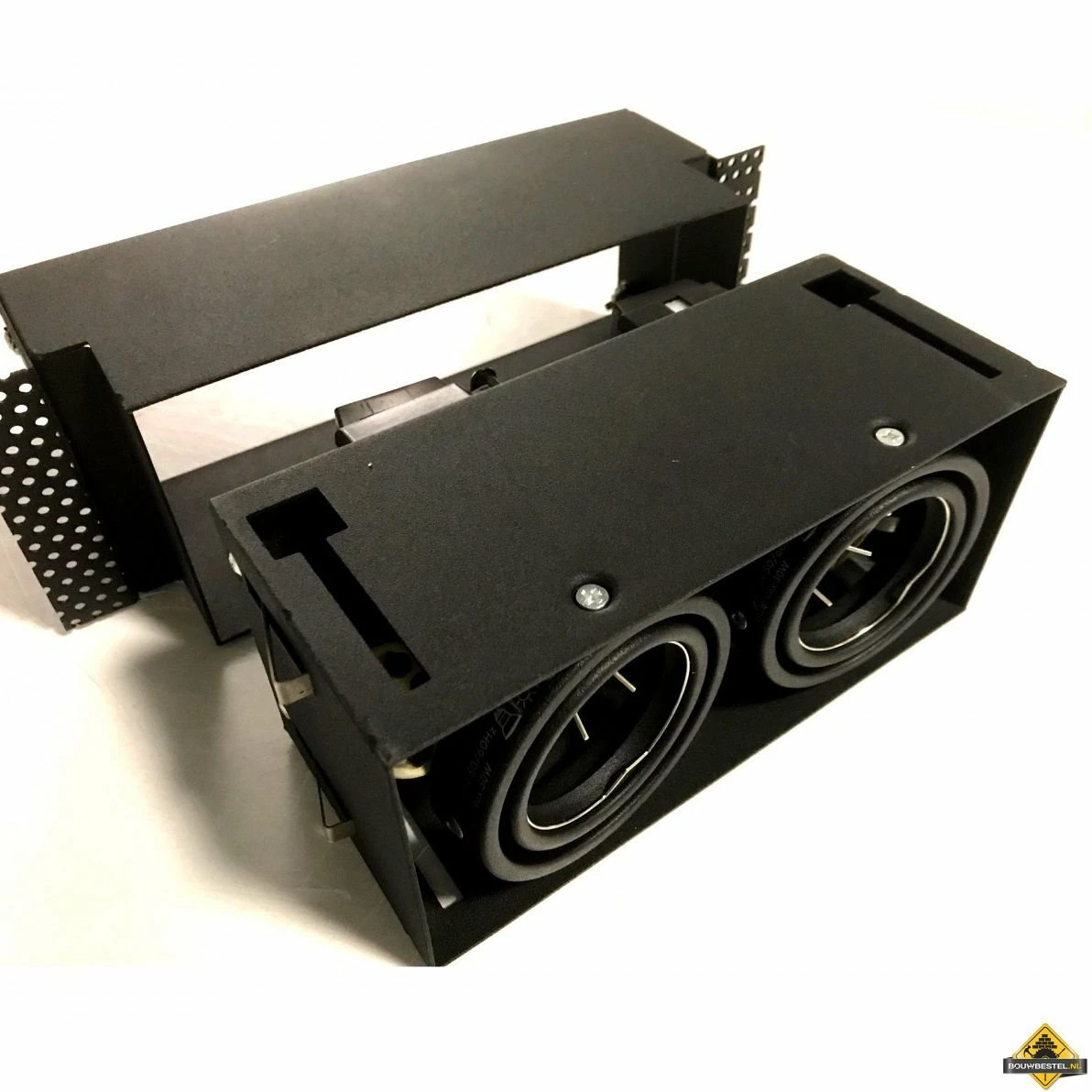 Trimless 2 Voudig Inbouwspot GU10 190x88mm Mat ZWART 4 Trimless 2 Voudig Inbouwspot GU10 190x88mm Mat ZWART - Afbeelding 2