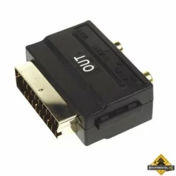 Uitgangsadapter - Mannelijke Scart Naar 2 X Vrouwelijke RCA