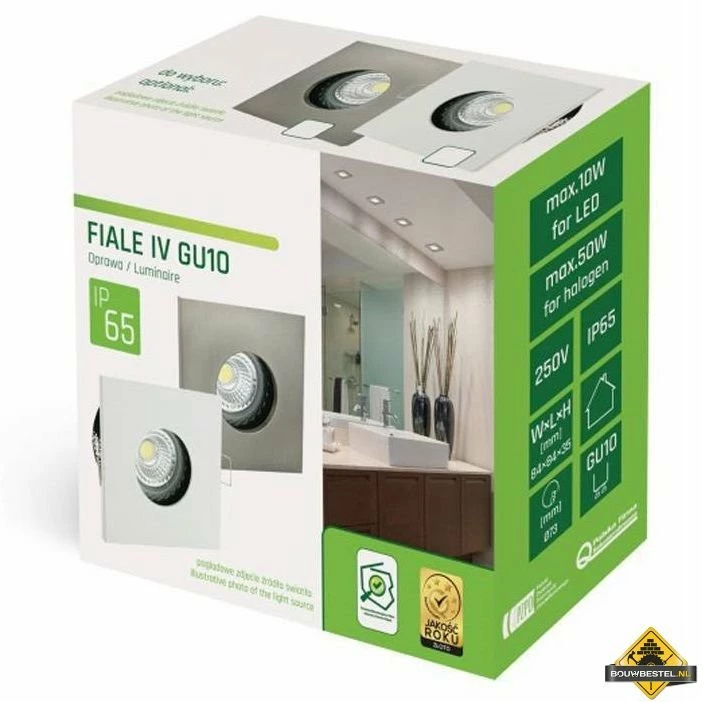 Badkamer Inbouwspot GU10 RVS Vierkant 83x83mm 4 Badkamer Inbouwspot GU10 RVS Vierkant 83x83mm - Afbeelding 2