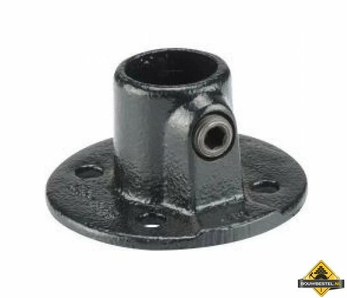 Koppelstuk ZWART Ø28mm Voetplaat Rond 3 Koppelstuk ZWART Ø28mm Voetplaat Rond