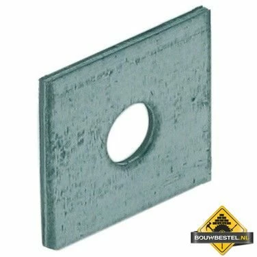 Volgplaat M12 60X60X5mm Sendzimir Verzinkt - Per 10 Stuks 3 Volgplaat M12 60X60X5mm Sendzimir Verzinkt - Per 10 Stuks