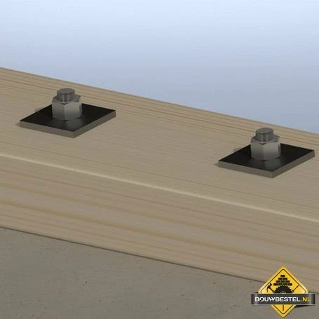 Volgplaat M12 60X60X5mm Sendzimir Verzinkt - Per 10 Stuks 4 Volgplaat M12 60X60X5mm Sendzimir Verzinkt - Per 10 Stuks - Afbeelding 2