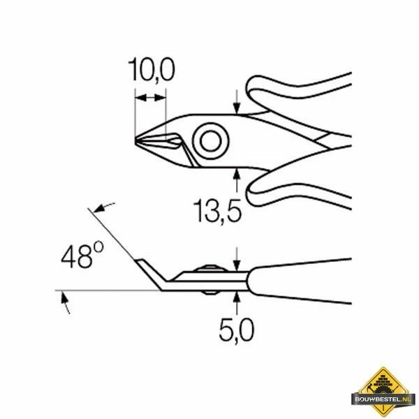 Wiha Schuine Zijkniptang 4 Wiha Schuine Zijkniptang - Afbeelding 2