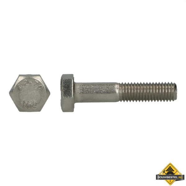 Zeskantbout Staal A2-70 DIN 931 M16x50mm RVS | 25 Stuks 3 Zeskantbout Staal A2-70 DIN 931 M16x50mm RVS | 25 Stuks