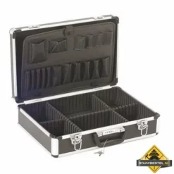 Zwarte Aluminium Gereedschapskoffer - 455 X 330 X 152